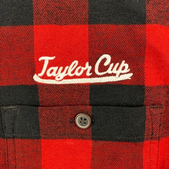 Wind River Men Shirt Large Red Black Buffalo Check Flannel Button Up Long Sleeve - Picture 3 of 8